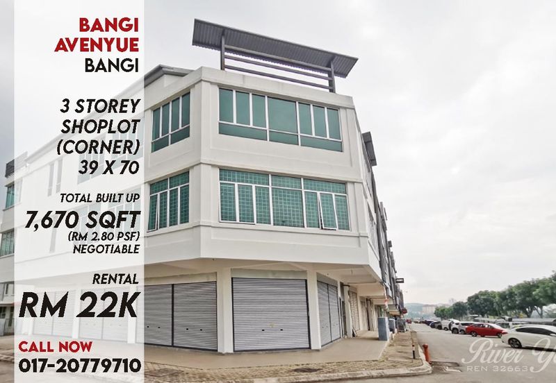 Bangi Avenue 3 Storey Corner Shoplot