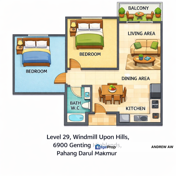 BELOW MARKET RM130K Fully Furnished Investment at Windmill Upon Hills, Pahang, Genting Highlands
