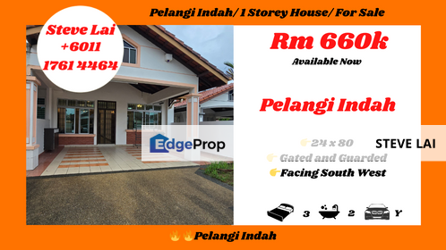 Pelangi Indah/ 1 Storey House/ For Sale, Johor, Ulu Tiram