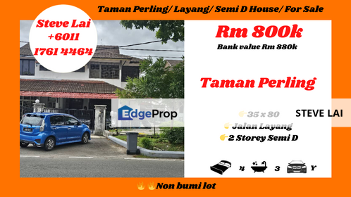 Taman Perling/ Layang/ Semi D House/ For Sale, Johor, Johor Bahru