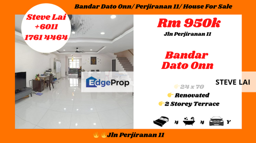 Bandar Dato Onn/ Perjiranan 11/ House For Sale, Johor, Johor Bahru