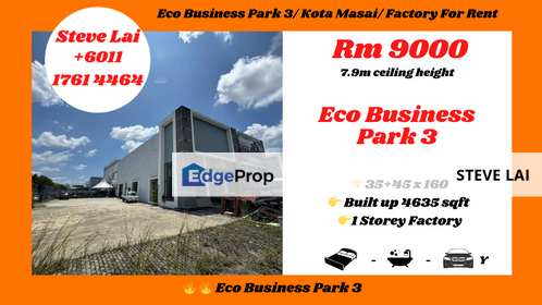 Eco Business Park 3/ Kota Masai/ Factory For Rent, Johor, Masai