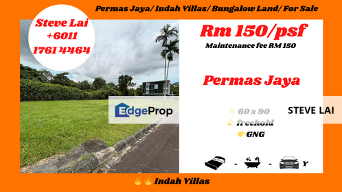 Permas Indah/ Bungalow Land/ For Sale, Johor, Permas Jaya/Senibong