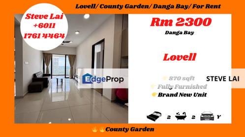 Lovell/ County Garden/ Danga Bay/ For Rent, Johor, Johor Bahru