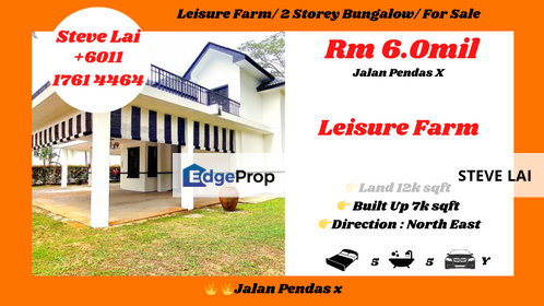 Leisure Farm/ 2 Storey Bungalow/ For Sale, Johor, Gelang Patah