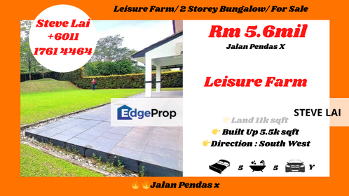 Leisure Farm/ Jalan Pendas/ Bungalow For Sale, Johor, Gelang Patah