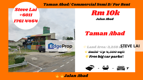 Taman Abad/ Commercial Semi D/ For Rent, Johor, Johor Bahru