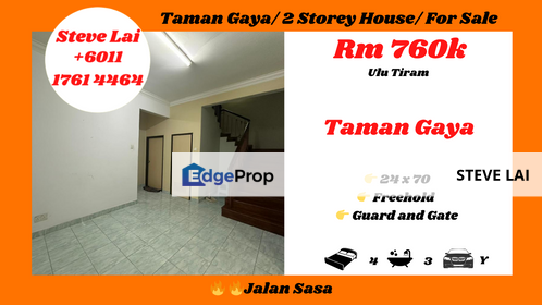 Taman Gaya/ 2 Storey House/ For Sale, Johor, Ulu Tiram
