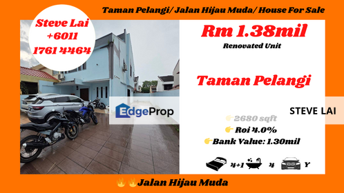 Taman Pelangi/ Jalan Hijau Muda/ House For Sale, Johor, Johor Bahru