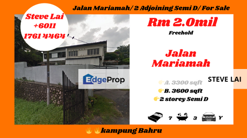 Jalan Mariamah/ 2 Adjoining Semi D/ For Sale, Johor, Johor Bahru