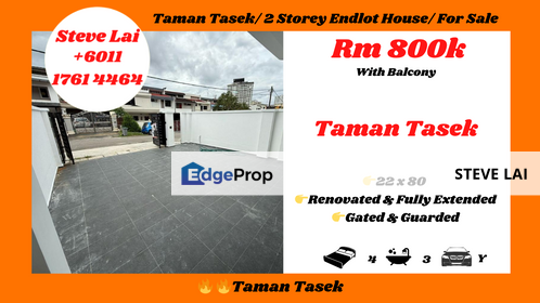 Taman Tasek/ 2 Storey Endlot House/ For Sale, Johor, Johor Bahru