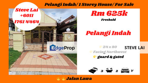 Pelangi Indah/ 1 Storey House/ For Sale, Johor, Ulu Tiram