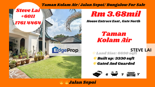Taman Kolam Air/ Jalan Sepoi/ Bungalow For Sale, Johor, Johor Bahru