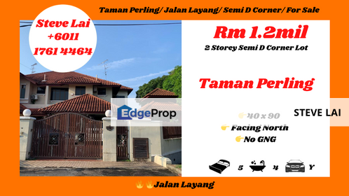 Taman Perling/ Jalan Layang/ Semi D Corner/ For Sale, Johor, Johor Bahru