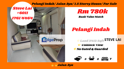 Pelangi Indah/ Jalan Ayu/ 1.5 Storey House/ For Sale, Johor, Ulu Tiram