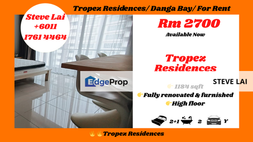 Tropez Residences/ Danga Bay/ For Rent, Johor, Johor Bahru