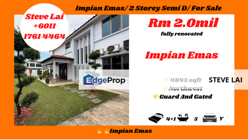 Impian Emas/ 2 Storey Semi D/ For Sale, Johor, Skudai