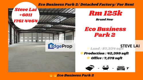 Eco Business Park 2/ Detached Factory/ For Rent, Johor, Senai