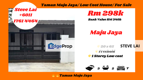 Taman Maju Jaya/ Low Cost House/ For Sale, Johor, Ulu Tiram