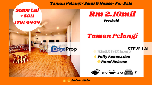Taman Pelangi/ Semi D House/ For Sale, Johor, Johor Bahru