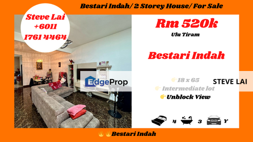 Bestari Indah/ 2 Storey House/ For Sale, Johor, Ulu Tiram
