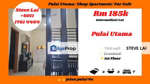 Pulai Utama/ Shop Apartment/ For Sale, Johor, Skudai