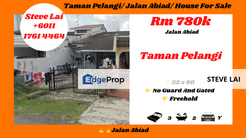 Taman Pelangi/ Jalan Abiad/ House For Sale, Johor, Johor Bahru