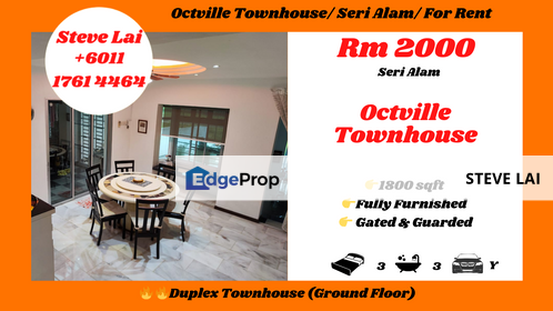 Octville Townhouse/ Seri Alam/ For Rent, Johor, Masai