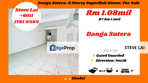 Danga Sutera/ 2 Storey Superlink House/ For Sale, Johor, Skudai