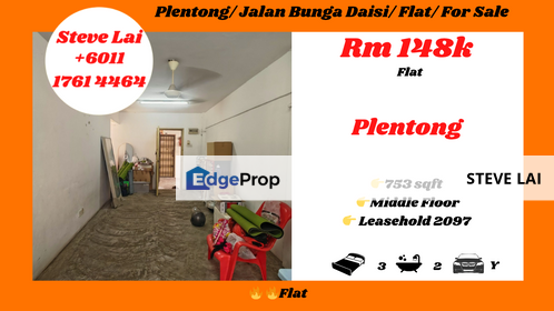 Plentong/ Jalan Bunga Daisi/ Flat/ For Sale, Johor, Pasir Gudang