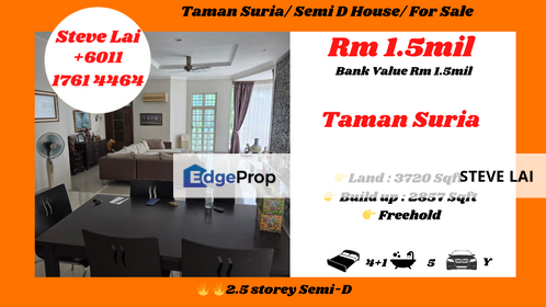 Taman Suria/ Semi D House/ For Sale, Johor, Johor Bahru