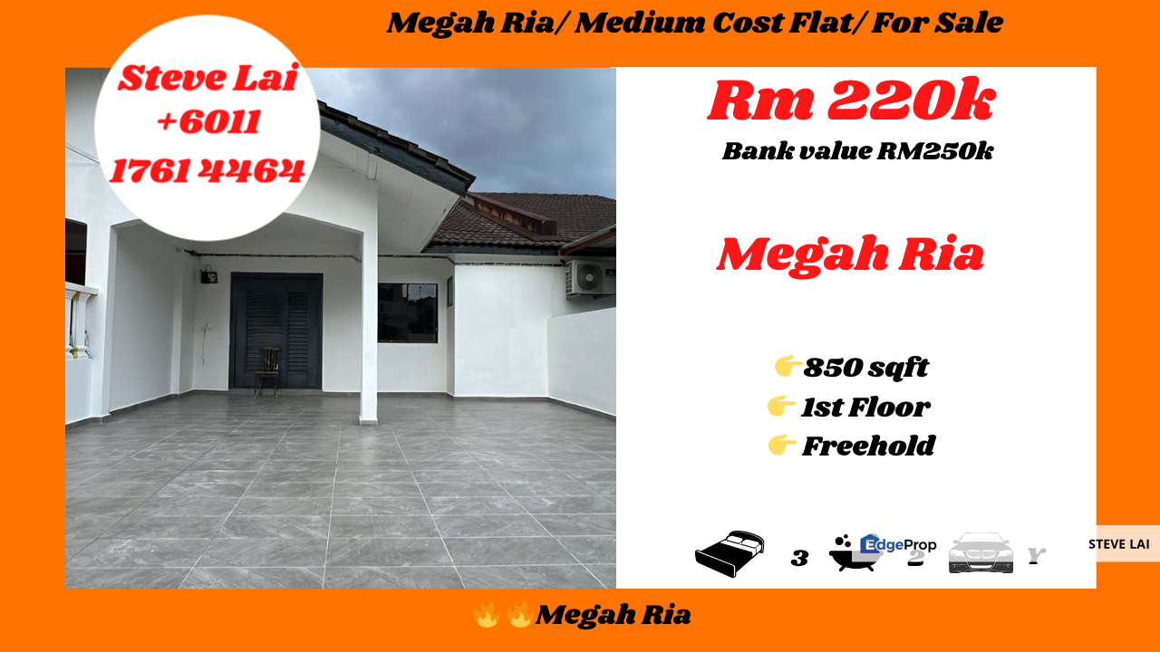 Megah Ria/ Medium Cost Flat/ For Sale, Johor, Masai