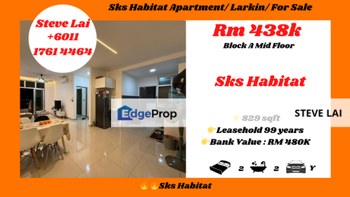Sks Habitat Apartment/ Larkin/ For Sale, Johor, Johor Bahru