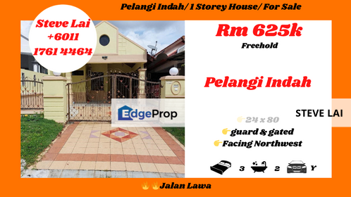 Pelangi Indah/ 1 Storey House/ For Sale, Johor, Ulu Tiram