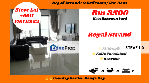 Royal Strand/ 3 Bedroom/ For Rent, Johor, Johor Bahru