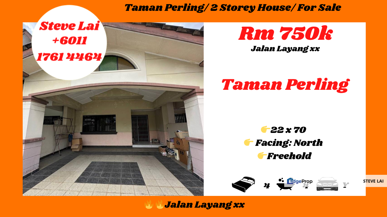 Taman Perling/ 2 Storey House/ For Sale, Johor, Johor Bahru