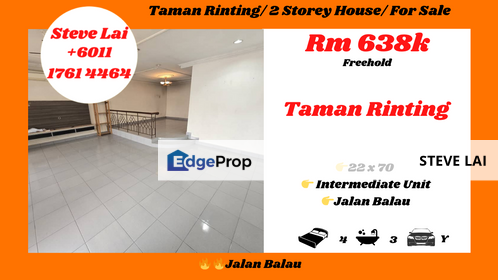 Taman Rinting/ 2 Storey House/ For Sale, Johor, Masai