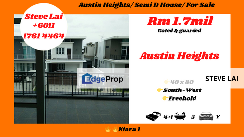 Austin Heights/ Semi D House/ For Sale, Johor, Johor Bahru