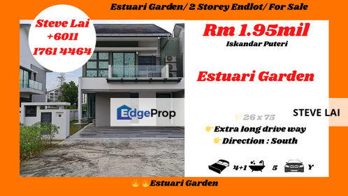 Estuari Garden/ 2 Storey Endlot/ For Sale, Johor, Nusajaya