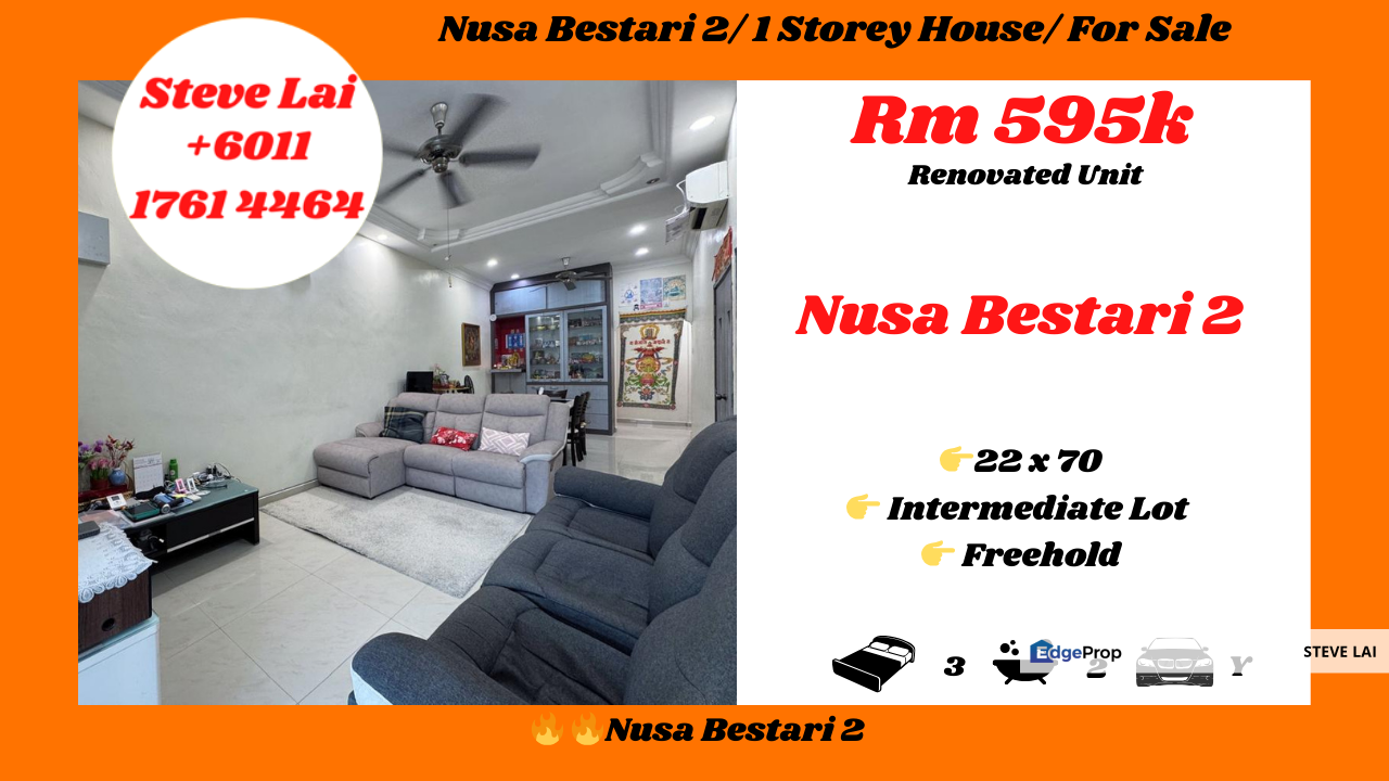 Nusa Bestari 2/ 1 Storey House/ For Sale, Johor, Skudai
