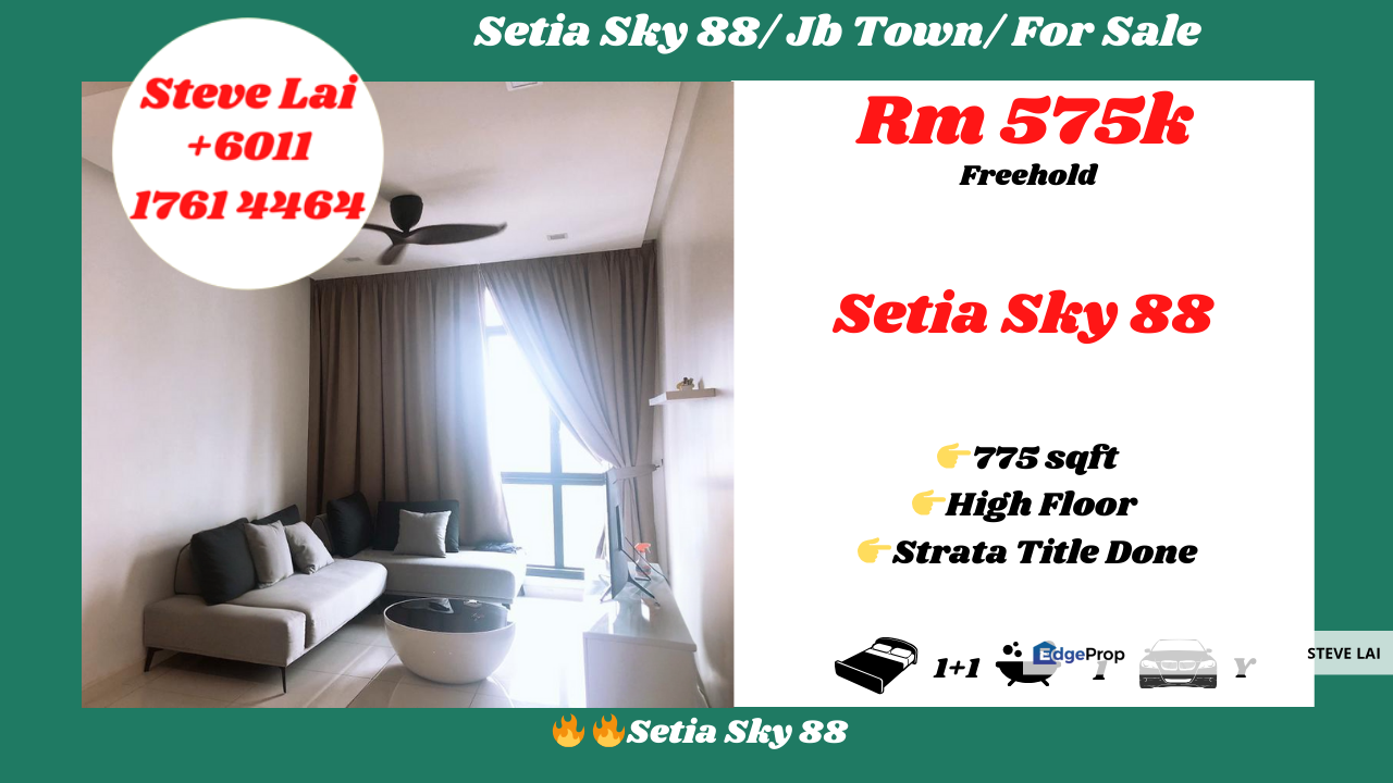 Setia Sky 88/ Jb Town/ For Sale, Johor, Johor Bahru