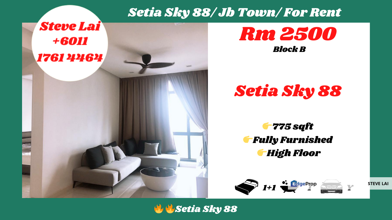 Setia Sky 88/ Jb Town/ For Rent, Johor, Johor Bahru