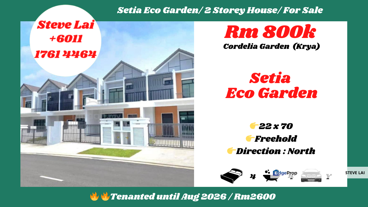 Setia Eco Garden/ 2 Storey House/ For Sale, Johor, Gelang Patah