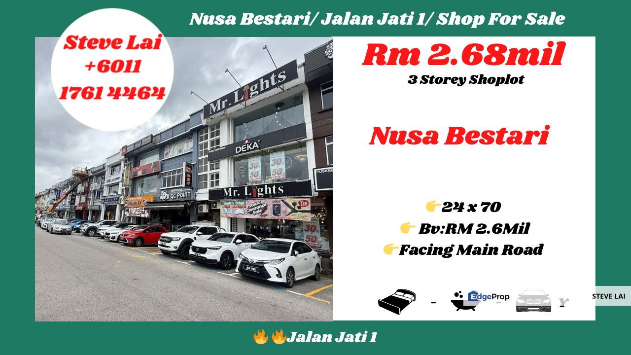 Nusa Bestari/ Jalan Jati 1/ Shop For Sale, Johor, Nusajaya