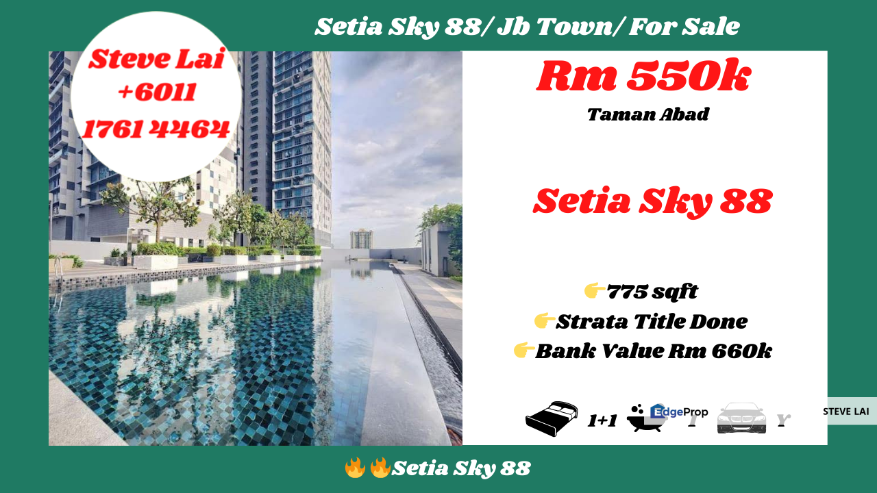 Setia Sky 88/ Jb Town/ For Sale, Johor, Johor Bahru