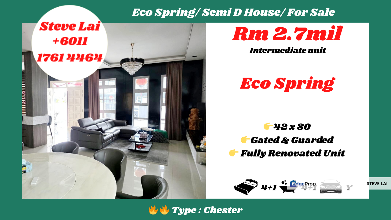Eco Spring/ Semi D House/ For Sale, Johor, Johor Bahru