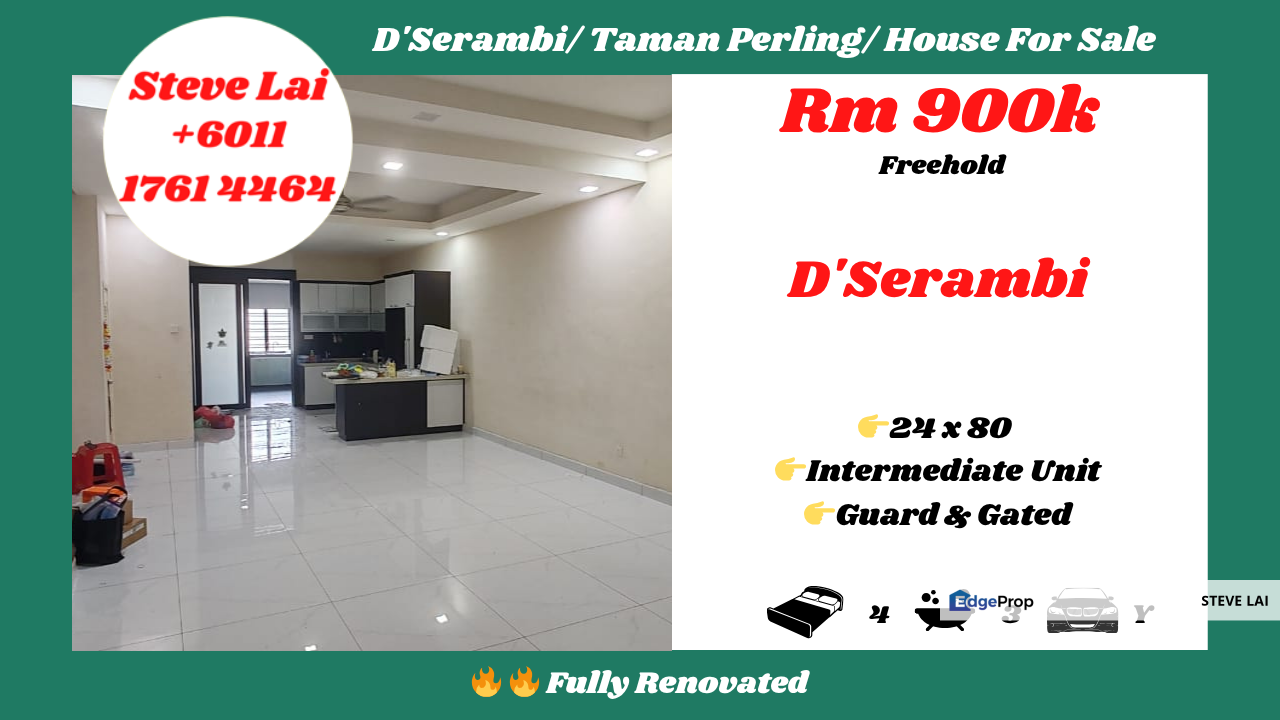 D'Serambi/ Taman Perling/ House For Sale, Johor, Johor Bahru