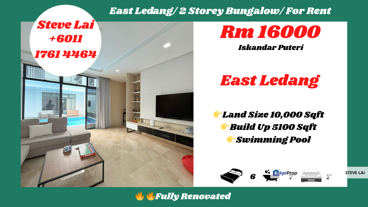 East Ledang/ 2 Storey Bungalow/ For Rent, Johor, Nusajaya