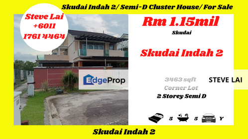  Skudai Indah 2/ Semi-D Cluster House/ For Sale, Johor, Skudai