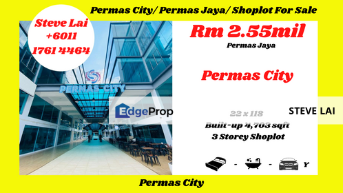 Permas City/ Permas Jaya/ Shoplot For Sale, Johor, Masai